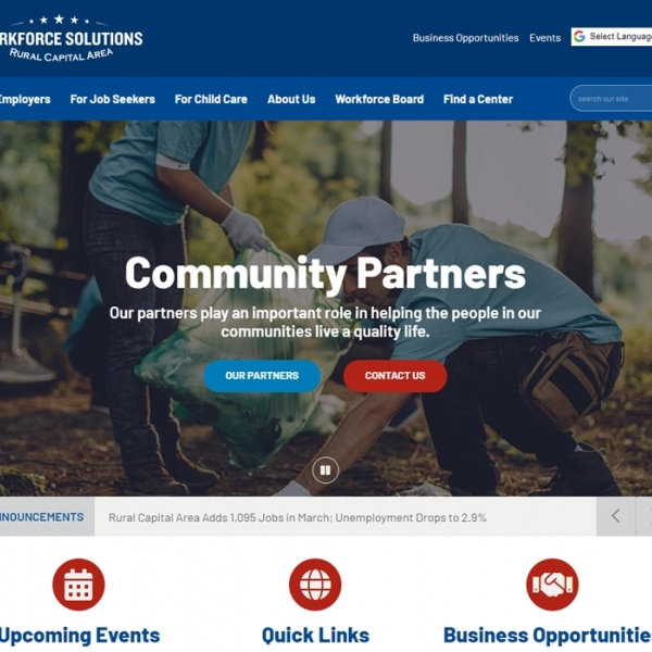 Thumbnail of Rural Capital Area Workforce Website project