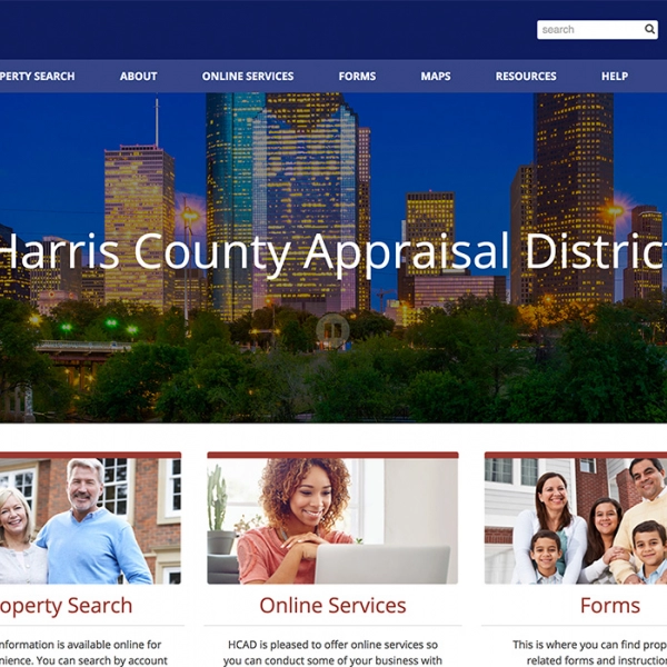 Thumbnail of Harris County Appraisal District Website project