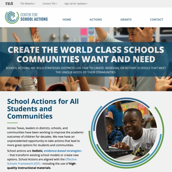 Thumbnail of Kitamba/Texas Education Agency Center for School Actions Website project
