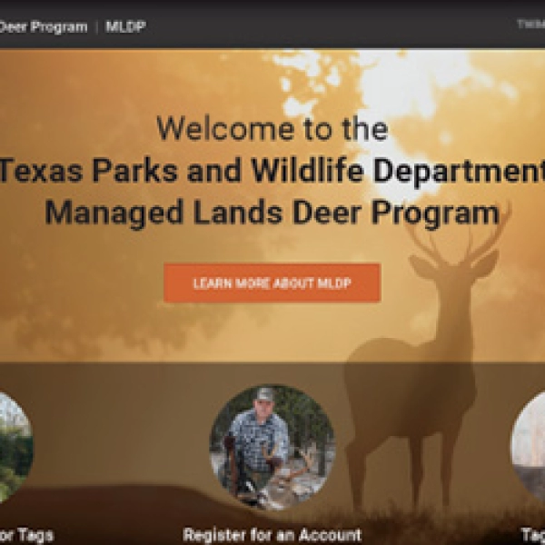 Texas Parks and Wildlife Managed Lands Deer website