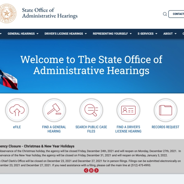 State Office of Administrative Hearings website