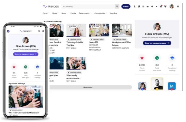 Example of EXP page and phone display