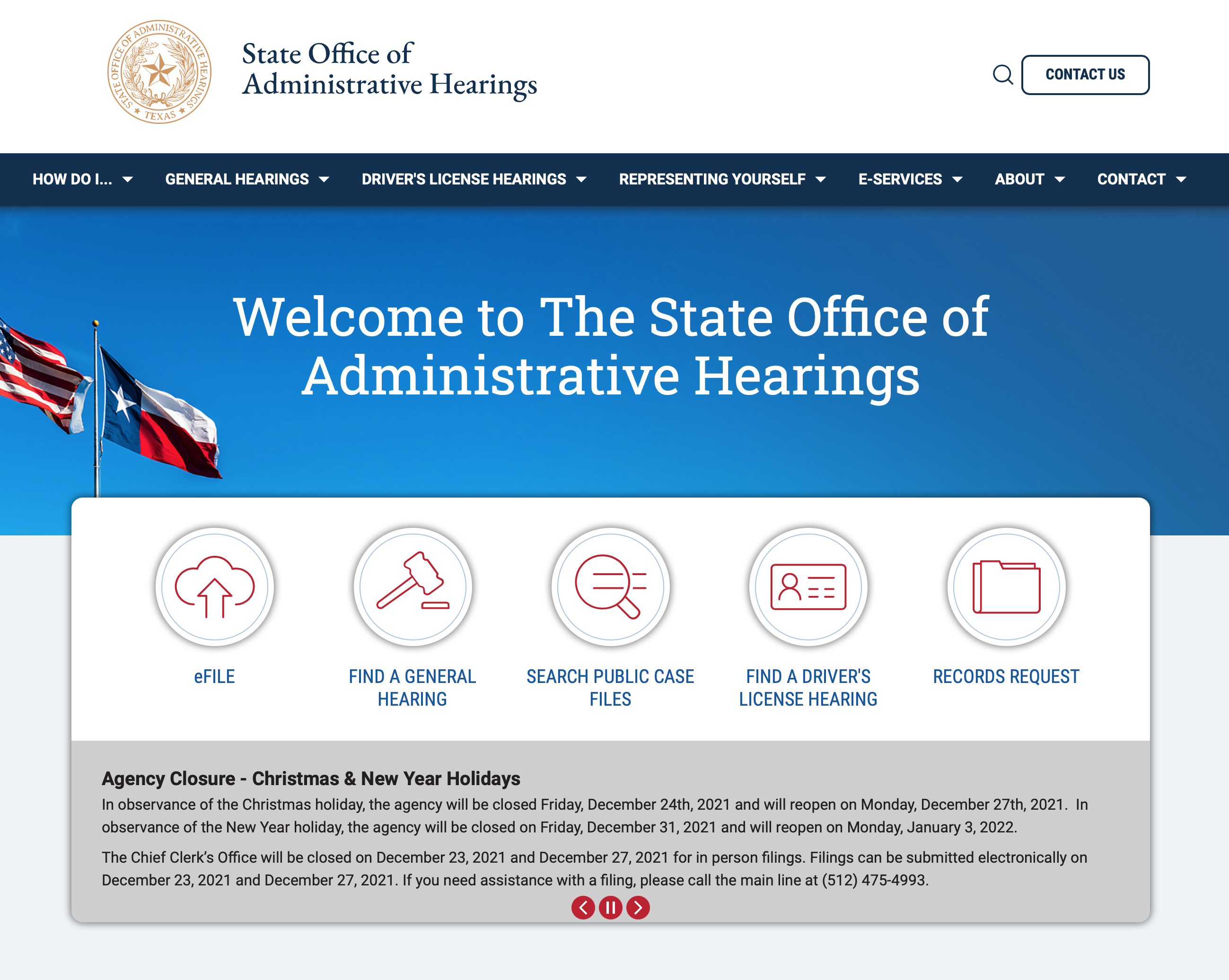 State Office of Administrative Hearings website