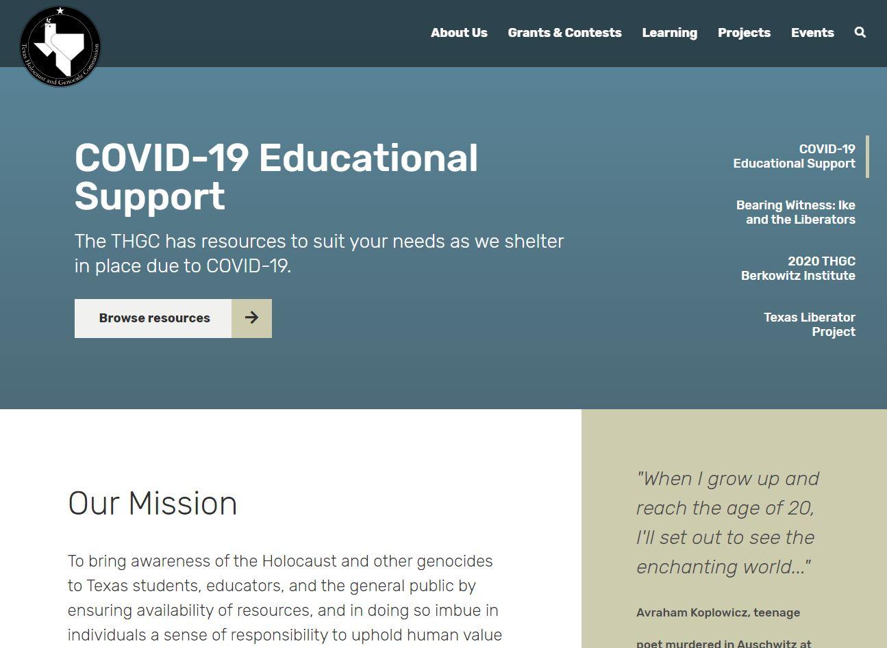 Texas Holocaust, Genocide, and Antisemitism Advisory Commission website